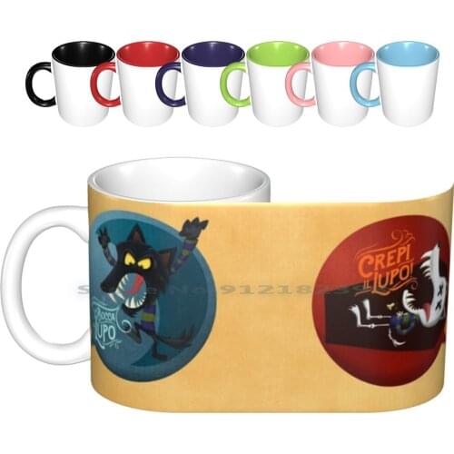 In Bocca Al Lupo Ceramic Mugs Coffee Cups Milk Tea Mug Wolf Good Luck Italian Sayings Italy Skeleton Lupo Dead Wolf Big Bad