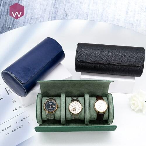 Dropshipping Watch Box Organizer For Mens Watch Case Travel Roll Portable 3 Watch Display Storage