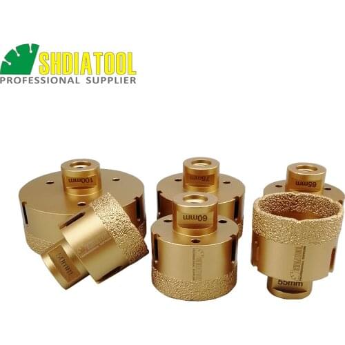 SHDIATOOL Vacuum brazed diamond drilling core bits 15MM Diamond height 50/55/60/65/75/100mm granite marble ceramic hole saw