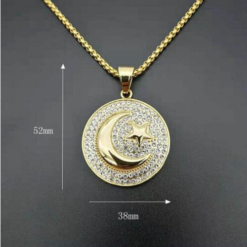 316 stainless steel pendant Muslim pendant Islamic Star and Moon Flag Pendant
