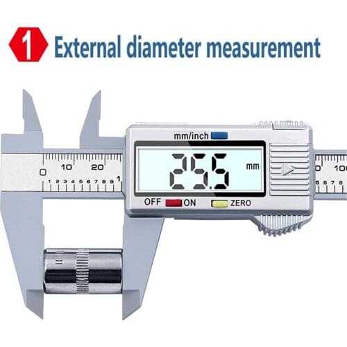 Hot 0-150mm Large Digital LCD Display Electronic Carbon Fiber Vernier Caliper Gauge Micrometer Digital Ruler Measuring Tools