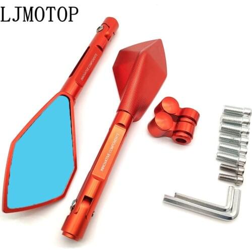 Motorcycle Mirror Aluminum Motorbike Handlebar Rearview Mirrors Blue For Honda cbr 500r 600rr 600 rr 1000rr 1100xx 1100 xx 929