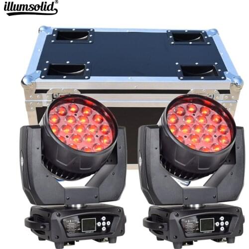 Availability Of The Flight Cases 2In1 With 19X15W RGBW Led Zoom Beam Lyre Wash Moving Head DJ Lights