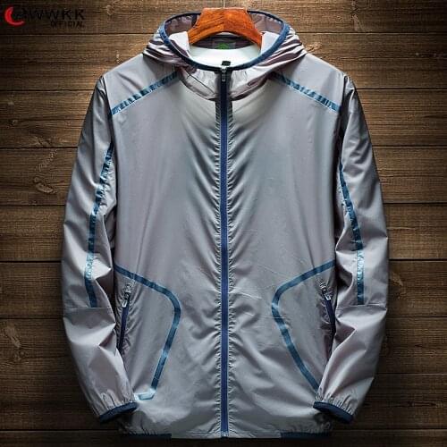 WWKK 2021 New Windproof Jacket Men Sun Protection Clothing Fishing Hunting Clothes Quick Dry Skin Windbreaker With Pocket