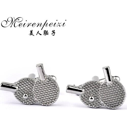 Newest Christmas Gifts Luxury Brand Cufflinks For Men Shirt French Cufflink Sport Ping Pong Cuff Button Free Shipping