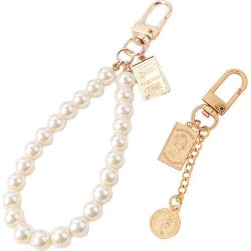 New Creative Ancient Coin Pearl Keychain For Women Ladies Bag Pendant Accessories