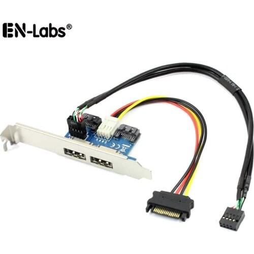 Dual Ports SATA to eSATAp Power Over eSATA Expansion Card,Motherboard 2 x SATA & USB 2.0 Expander w/ PC Case PCI Slot Cover