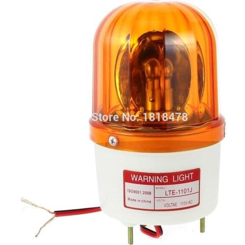 LTE-1101J Industrial AC 110V Bulb Flash Siren Rotary Warning Light Yellow