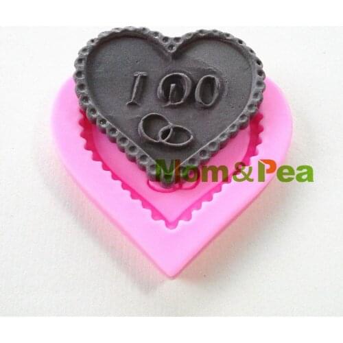 Mom&Pea 0919 Free Shipping I Do Heart Shaped Silicone Mold Cake Decoration Fondant Cake 3D Mold Food Grade