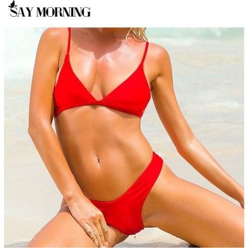 SAY MORNING Women Swimsuit Sexy Push Up Micro Bikinis Set Swimming Bathing Suit Mujer Beachwear Summer Brazilian Bikini 2021