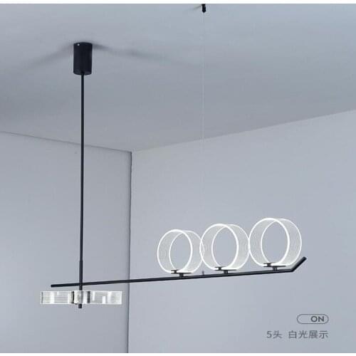 Modern strip lights creative LED Chandelier dining room Nordic living room hanging lamp bar restaurant fixture lighting