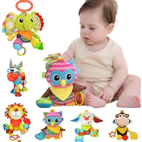 Sozzy 5pcs Baby Toys Hanging Cot Soft Sheep Rattle Lathe Rock Teether Sound Paper Plush Toy For Cute Babies 20%Off