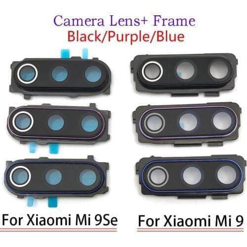 Rear Camera Glass Lens Cover With Frame Holder with Sticker Replacement Spare Parts For Xiaomi Mi9 Mi 9 Se