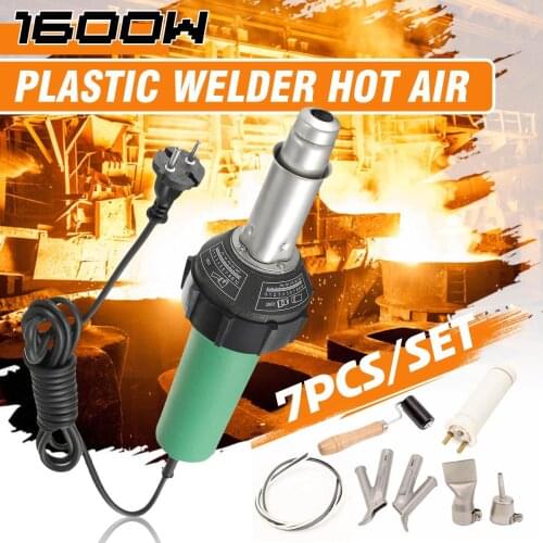 220V 1600/2000W 3000Pa Plastic Integrated Welders Hot Air Welding Torch Gun Heating Core Set + Flat Round Nozzle +Roller