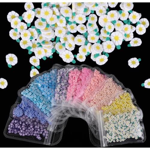 10G/Bag 3D Flower Nail Art Decoration 3D Ultra-thin Soft Pottery Flowers Nail Decals DIY Manicure Decor