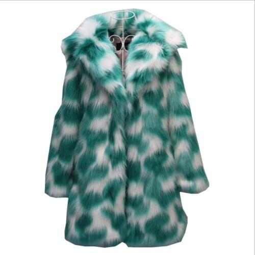 Womens Long Section Mixed Imitation Fox Fur Outwears Large Size Winter Autumn Fake Fur Overcoats Casaco Faux Fur Mulher K1224