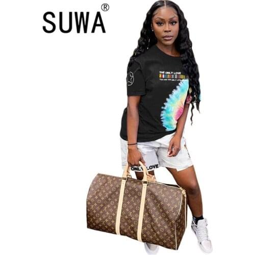 2021 New Arrival Summer Women Sets Clothes Short Sleeve Oversized T-Shirt Top Biker Shorts Workout Two Piece Outfits Wholesale