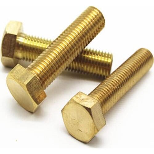 1pcs M14 brass outer hex head screw external hexagon screw bolts brassiness mechanical bolt 30mm-100mm long