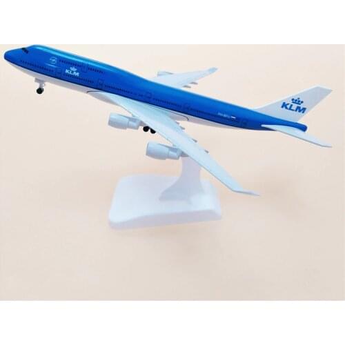 20CM Airplanes KLM Boeing B747 Royal Dutch Airlines Plane Aircraft Alloy Model Toys With Landing Gear Kids Gifts Collectible