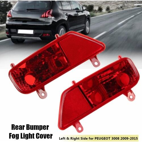 2X Car Rear Left Right Bumper Fog Light Lamp Cover Case Box No Light For PEUGEOT 3008 2009 2010 2011 2012 2013 2014 2015 5.0 2 R