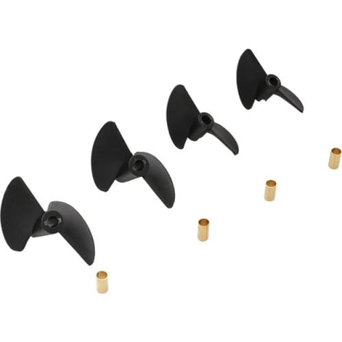 4pcs Boat Model Nylon Propeller Pitch 40mm Diameter 38/40/45/47mm 2 Blade Props Paddle with Oar Sleeve for RC Ship Accessaries