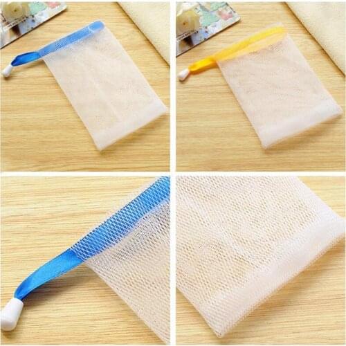 5 Pcs Handmade Soap Bubble Mesh Bags Foam Net Exfoliating Mesh Soap Bag Soap Saver Drawstring Pack Foaming Net for Body N0PA