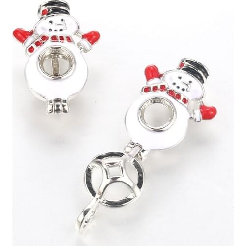 5pcs Snowman Pearl Cage Locket Pendant Jewelry Making Bead Cage Necklace Aroma Essential Oil Diffuser For Oyster Pearl
