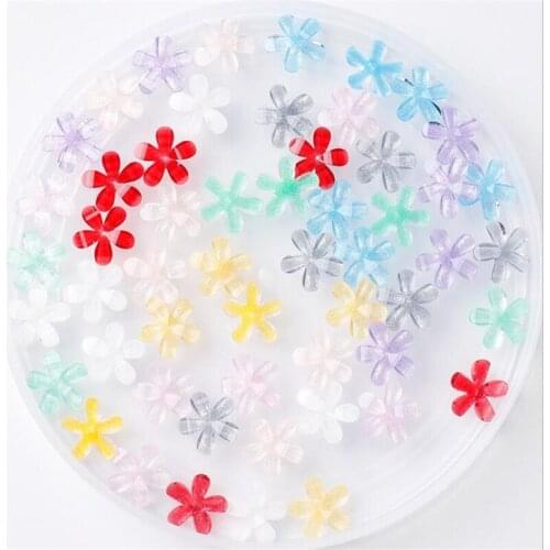 50pcs/lot new creative resin flower loose beads for diy craft earrings hairclip phone case decorate jewelry accessories