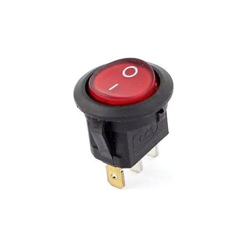 AC 250V 6A AC125V 10A Red Light SPST 3 Pin ON/OFF Snap In Boat Rocker Switch