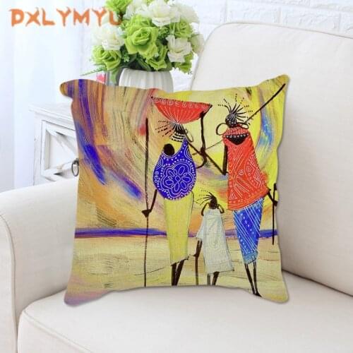 Africa series Painting Throw Pillow Covers Square Pillow Case Home Decor Sofa Decorative Cushions Cover 45x45cm