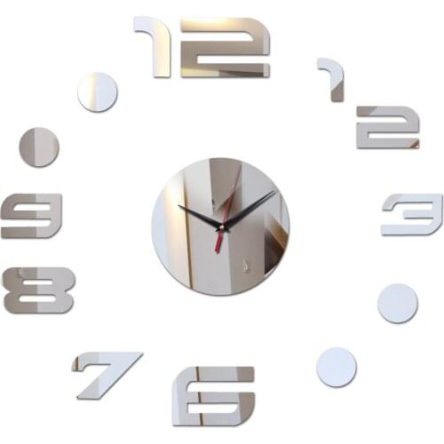 New 3d Acrylic mirror wall watches diy clocks digital art Living Room clock stickers novelty rushed home decor