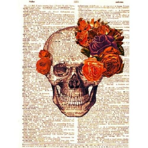 Diy Diamond painting cross stitch full square diamond mosaic Skull head rose pattern rhinestones 5d diamond embroidery picture