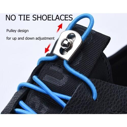 No Tie Shoelaces Elastic Shoe Laces with Metal Lock for Sneakers Hiking Boots or Running Tennis Sports Shoes