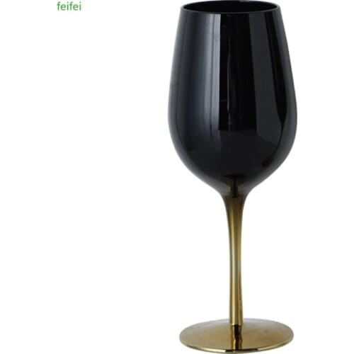 Europe Creative Electroplating Black crystal champagne glasses wine glass cocktail glass goblet Wedding Glasses Gift Drinkware