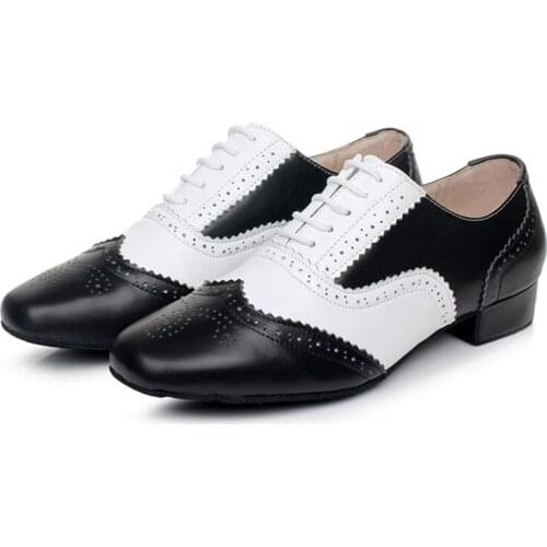 FF03 Professional Heel 2.5cm Real Leather Flatmenco Waltz BD Dance Shoes Tango Ballroom Dance Shoes Men Leather