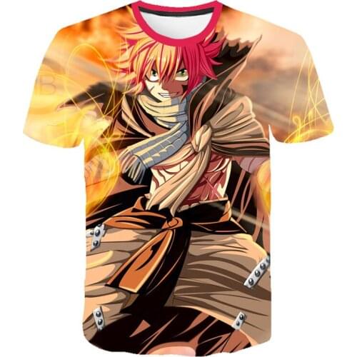 New Anime Fairy Tail 3D Print T-shirt Men Women Casual Fashion Streetwear Cosplay Hip Hop T Shirt O-Neck Tees Tops Clothing Male