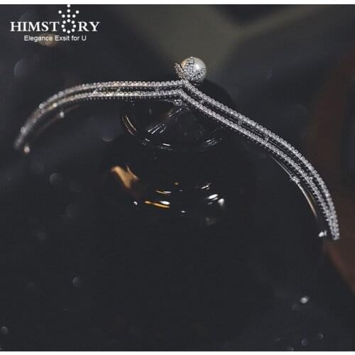 HIMSTORY Simple French Designs Princess Tiara Wedding Headband de noiva Bridal Crowns Party Evening Dress Hair Accessories