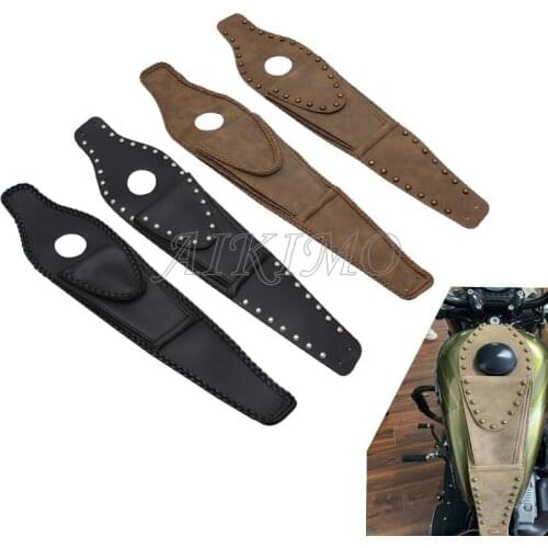 Motorbike Leather Tank Chap Cover Panel Pad Bib Bra Bag For Harley Davidson 883 1200 Forty Eight Sportster Motorcycle Tank Part