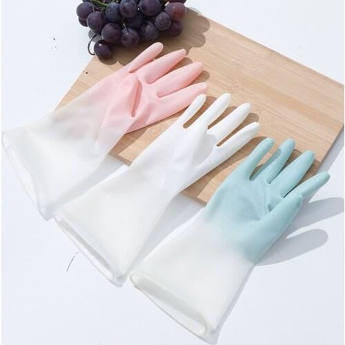 Gloves Work Household Cleaning Latex S M Rubber Toilet for Kitchen Fingertips Wash Dishes Garden Backen Long Sleeve Dishwashing