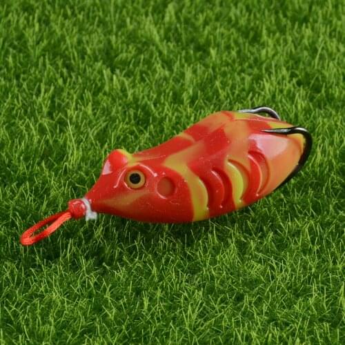 LINGYUE 11G Frog Lure Soft Tube Bait Plastic Fishing Lure with Fishing Hooks Topwater Ray Frog Artificial 3D Eyes