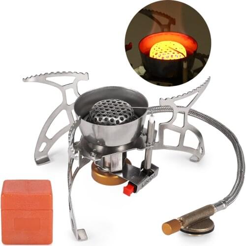 Lixada Outdoor Gas Stove Foldable Camping Gas Stove Windproof Piezo Ignition Backpacking Stove Outdoor Portable Cooking Stove