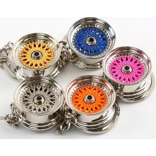 Lot 10PCS Solid Zinc Alloy Wheel Rim Keychain Keyring Key Chain Ring Keyfob Bag Pendent JDM Racing Auto Car Part Tuning