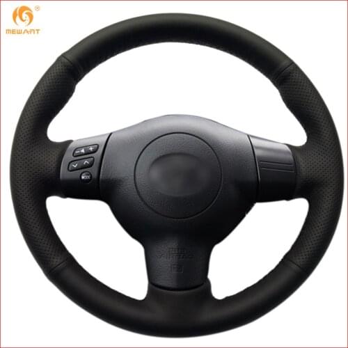 MEWANT Black Artificial Leather Car Steering Wheel Cover for Toyota Corolla 2004-2006 Caldina 2002-2007 Interior Accessories