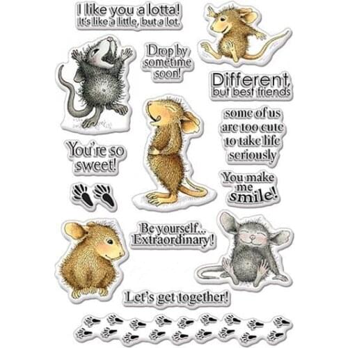 Cartoon mouse Clear Stamp for Scrapbooking Transparent Silicone Rubber DIY Photo Album Decor 8814