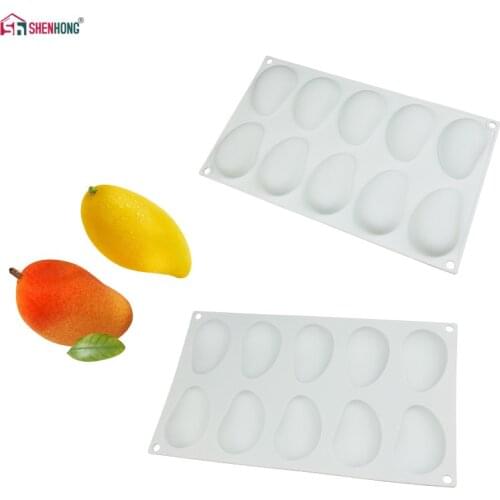 NEW 10 Hole Mango Silicone Cake Mold For Baking Fruit Pastry Mould Dessert Mousse Pan Chocolates Moule Bakeware Home Party