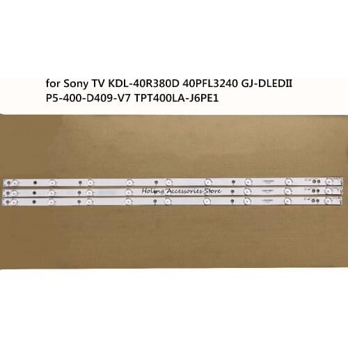 New Kit) 4 PCS 9LEDs 798mm LED backlight strip for Sony TV KDL-40R380D 40PFL3240 GJ-DLEDII P5-400-D409-V7 TPT400LA-J6PE1