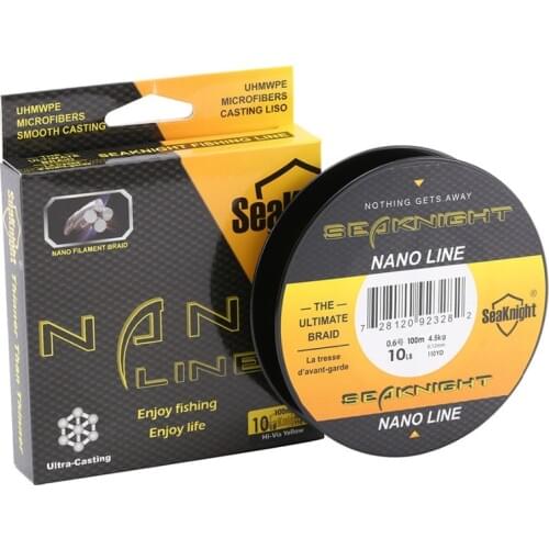 Wholesale Seaknight 100m 4 weaves strands 100% Braided Fishing Line Colorful Super Strong PE Line Strength 4-10LB Fishing tools