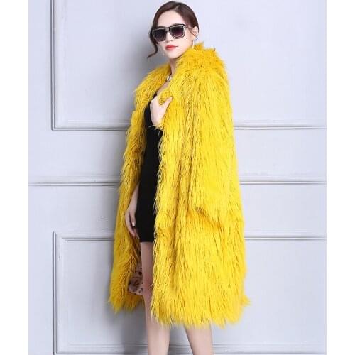 Autumn Winter Coat Women Clothes 2020 Faux Fox Fur Coat Female Jacket Plus Size Fourrure Femme Korean Vintage Long Tops ZT4765