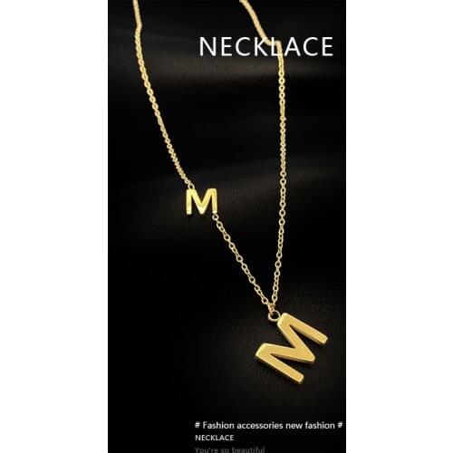 Letter Necklaces For Women Fashion Simple M Pendant Necklace Jewelry Accessories Classic Cute Good Gift