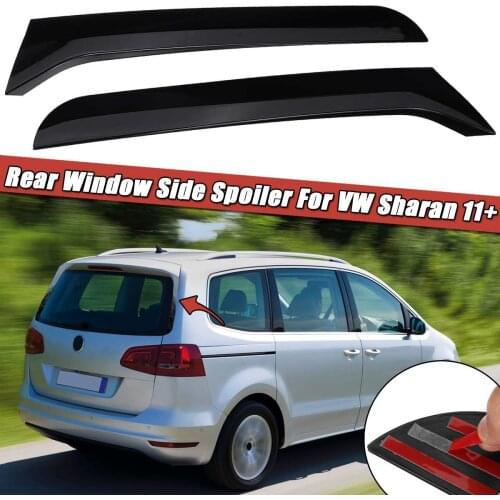 Pair Glossy Black Rear Window Side Spoiler Spoiler Canard Canards Splitter Fit For VW Sharan 2011 2012 2013 2014 2015 2016 17 On